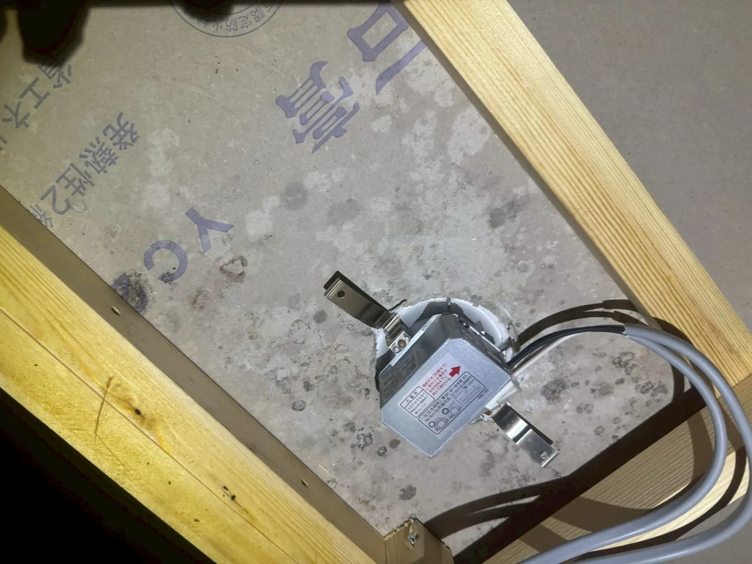 石膏ボードにできたカビ