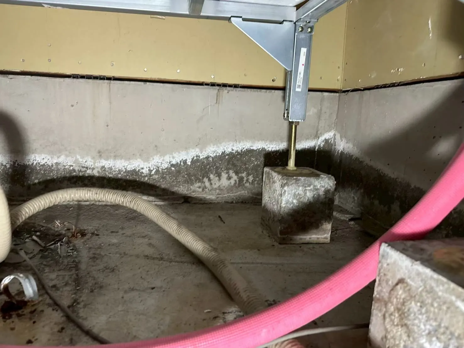 越谷市の床下漏水カビ取り|給湯器故障で発生したカビ臭